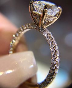 a close up view of a diamond ring