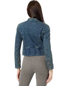 Free People Fast Lane Denim Moto | Zappos.com Fitted Denim Biker Jacket With Long Sleeves, Fitted Long Sleeve Denim Biker Jacket, Trendy Medium Wash Outerwear With Zipper Closure, Long Sleeve Cotton Denim Jacket With Zipper Closure, Denim Blue Long Sleeve Denim Jacket, Denim Blue Long Sleeve Jacket With Zip Fly, Medium Wash Denim Jacket With Zipper For Fall, Spring Fitted Biker Jacket With Zipper Closure, Spring Fitted Biker Jacket With Zipper