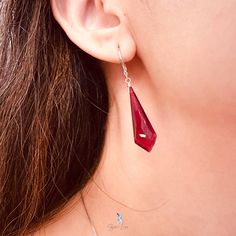 Experience the elevated style of our Kite red garnet natural stone drop earrings. These handcrafted earrings feature genuine garnet stones in a kite shape, bringing sophistication and energy to any outfit. The translucent red stones are known for increasing passion and vitality, making them an ideal gift for yourself or a loved one. Elevate your fine jewelry collection with these one-of-a-kind kite red garnet dangle earrings. You can choose metal finish options: Silver: will have solid 925 sterl Red Faceted Drop Earrings, Red Garnet Teardrop Earrings, Red Teardrop Garnet Earrings, Red Faceted Garnet Earrings, Stone Drop Earrings, Red Stones, Elevated Style, Garnet Stone, Unique Diamonds