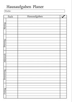 the printable german planner is shown in black and white, with an arrow pointing to it