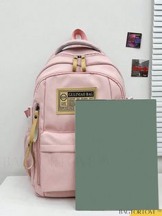 BagForLove - Adjustable Strap Classic Backpack with Letter Patch - Ideal for School, College, and Travel Product Description Color Pink Strap Type Adjustable Composition 100% Nylon Bag Size Oversized Pattern Type Colorblock Material Polyamide Style Preppy Closure Type Zipper Type Classic Backpack Size Chart INCH CM Handle Height Strap Length Bag Height Bag Width Bag Length 2 inch 31.5 inch 11.8 inch 5.5 inch 17.3 inch Handle Height Strap Length Bag Height Bag Width Bag Length 5 cm 80 cm 30 cm 14 cm 44 cm Details Pictures Similar Products h2 { text-align: center; } /* æ¢è¡ */ li{ white-space: normal; word-break: break-all; word-wrap: break-word; } .red-box { width: 100%; display: flex; flex-direction: row; flex-wrap: wrap; justify-content: center; } .red-box > div { width: 190px; height: Pink Letter Print Backpack For Everyday Use, Oversized Pattern, Style Preppy, Classic Backpack, Word Wrap, School College, Nylon Bag, Color Blocking, Adjustable Straps