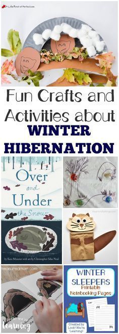 an image of children's winter activities with text that reads fun crafts and activities about winter