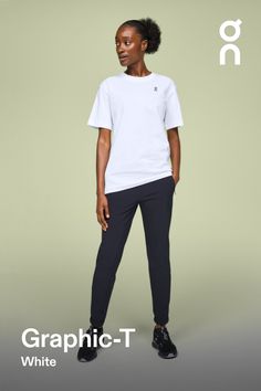 With its logo design, this organic cotton tee shows the world whose team you're on. (Ours.) Designed for all-day wear | On Women's Graphic-T Short-Sleeve Shirt in White, Size: Small. All-day, recovery, organic cotton Active Life, Travel. Performance All Day Basic Relaxed Fit Go-dry Activewear, Basic Go-dry Relaxed Fit Activewear, Crew Neck Athleisure Tops For Work, Athleisure Crew Neck Top For Work, Sporty Logo Print T-shirt For Loungewear, Athleisure Activewear With Logo Print And Short Sleeves, Sporty T-shirt With Logo Print For Loungewear, Athleisure Activewear With Logo Print Shorts, Casual Moisture-wicking Tops For Work