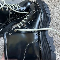 Brand New, Alexander Mcqueen Women Size 36.5, Bought From Nordstrom Designer Black Platform Boots With Round Toe, Designer Black Platform Boots With Lug Sole, Mcqueen Boots, Alexander Mcqueen Boots, Shoes Alexander Mcqueen, Alexander Mcqueen Women, Mcqueen Shoes, Alexander Mcqueen Shoes, Walker Boots