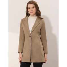 This coat is sure to bring a chic look to your style. This lightweight construction provides a comfortable layer, while details such as seam pockets and a one-button closure create a classic look. Vintage details are softened by a notched lapel and one button closure. Style this coat with jeans and a knit top. A solid color keeps this piece perfectly sophisticated, and a longer length hits at the thigh for a dramatic touch. Vintage Details, Great Coat, Classic Coat, Polo Long Sleeve, Classic Coats, Wool Peacoat, Womens Clothing Sizes, Chic Woman, Casual Fits