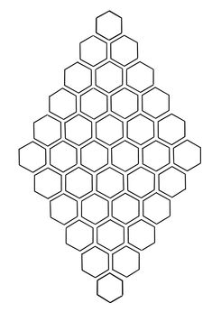 a black and white image of hexagonals in the shape of a tree