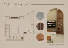 the floor plan for a modern living room