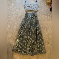 Worn Once. In Very Good Shape. Ordered This Past June Lehenga, Wedding Dresses, Saree, Womens Dresses, Skirt, Grey, Women Shopping, Dresses, Color