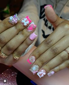 Jayah Bailey, Junk Nails, Acrylic Toe Nails, Acrylic Toes, Cute Short Nails, Hard Nails, Duck Nails, Colored Acrylic Nails, Girly Acrylic Nails