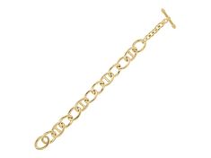 Judith Ripka 14k Gold Clad Marine Link BraceletTextured toggle closureMeasures approximately 1/2"W Classic Bracelet With Toggle Clasp And Oval Link, Luxury Yellow Gold Chain Bracelet With Clasp, Classic Gold-tone Bracelets With Toggle Clasp, Classic Gold Bracelet With Toggle Clasp, Classic Yellow Gold Chain Bracelet With Toggle Clasp, Luxury Gold-tone Bracelet With Lobster Clasp, Classic Yellow Gold Bracelet With Toggle Clasp, Formal Gold-tone Chain Bracelet With Toggle Clasp, Yellow Gold Jewelry With Toggle Clasp For Formal Occasions