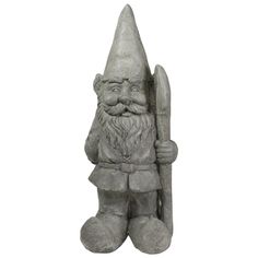 a statue of a gnome holding a staff