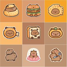 some cute stickers with different animals on them