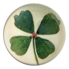 a four leaf clover is shown on a white background with green leaves in the center