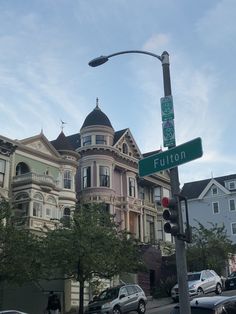 a street sign on the corner of fulton and park ave in san francisco, california