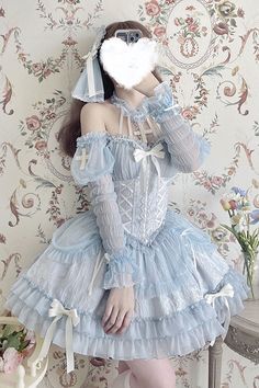 Blue Tube Top, Style Types, Lolita Outfits, Spring Summer Autumn Winter, Sweet Lolita, Kawaii Clothes, Top Sleeveless, Gothic Lolita, Tiered Dress