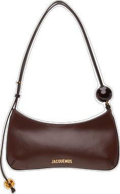 Jacquemus Le Bambimou Bag, Jacquemus Le Bambinou Bag, Light Brown Jacquemus Bag, Purse Jacquemus, Jacquemus 24/24, Medium Brown, Cotton Twill, Leather Shoulder Bag, Brown Leather