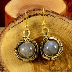 Wirewrap Earrings, Attract Success, Mixed Metal Jewelry, Crystal Dangle Earrings, Labradorite Crystal, Antique Earrings, Wire Earrings, Metal Jewelry, Stone Jewelry