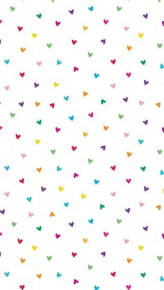 multicolored hearts pattern on white background