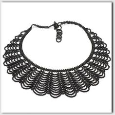 Olivia Necklace Olivia Necklace, Handcrafted Necklace, Black Jewelry, Scalloped Lace, Collar Necklace, High Neckline, Artisan Jewelry, Jewelry Inspiration, Casual Style