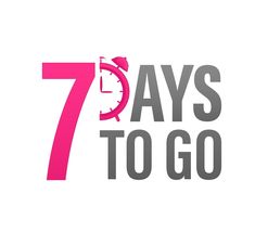 seven days to go logo with pink and grey text on white background, 7 ways to go