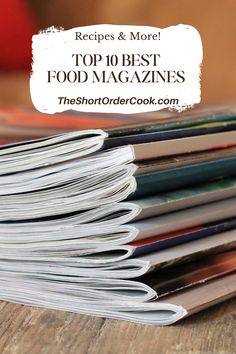 A stack of magazines on a table. Cuisine At Home Recipes Magazine, Travel Restaurant, Cooking Magazine, Kid Recipes, Kitchen Cookbook, Restaurant Dining, Food Articles, Cooking Hacks