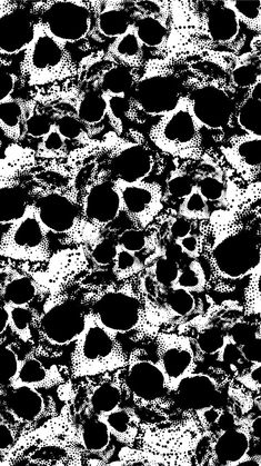 a black and white background with skulls on it