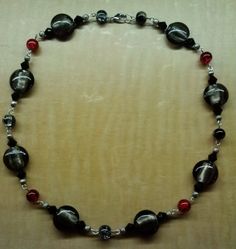 Beaded Necklace Handmade Necklace Bauble by KimsSimpleTreasures, $20.00 Handmade Beaded Necklaces, Handmade Wire Wrapped, Handmade Beaded Jewelry, Beading Tutorials, Multi Strand, Handmade Necklaces, Beaded Jewelry, Black And Red, Beaded Necklace