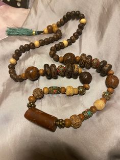 MALA BEAD NECKLACE Custom Design From Vintage Prayer Malas Bodhi rudraksha tulsi India Nepal Bali - Etsy