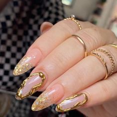 Golden Glitter Nails, Acrylic Nails Y2k, Nails Japanese, Evil Eye Nails, Eye Nail Art, Nails Trends, Nail Prep