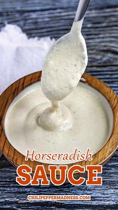 A spoonful of the delicious Horseradish Sauce Corned Beef Horseradish Sauce, White Horseradish Sauce, Steak Horseradish Sauce, Mustard Horseradish Sauce, Horseradish Dishes, Fresh Horseradish Recipes, Recipes With Horseradish, Horsey Sauce Recipe, Best Horseradish Sauce