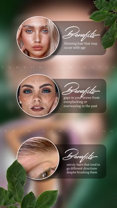 the different types of hair and makeup are shown in this graphic style, which shows how to