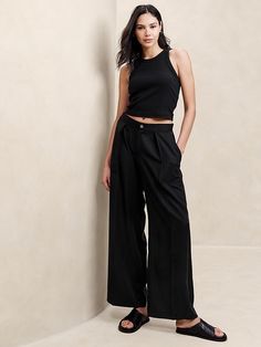 TENCEL Wide-Leg Pant | Banana Republic Factory Tencel Pants, Tencel Fabric, Autumn Style, Portugal Travel, Banana Republic Factory, Polished Look, Wide Leg Pants, Banana Republic, Sustainability