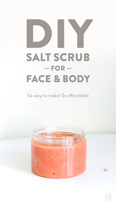 Salt Scrub For Face, Sea Salt Scrub Recipe, Dead Sea Salt Scrub, Salt Scrub Diy, Scrub For Face, Salt Face Scrub, Face Scrub Recipe, Diy Sugar Scrub Recipe