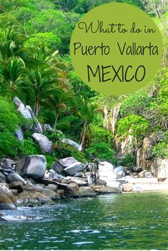 a river surrounded by trees and rocks with the words what to do in puerto vallarta mexico