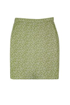 Step into the limelight with this playful knit number from St. John. Made with an eye-catching texture, this vibrant lime green skirt features a timeless pencil silhouette and refined knee-length. Its versatile design makes it a perfect match for any top, whether it's a silky blouse or a cozy sweater. Size M 51% Rayon, 38% Wool, 11% Acrylic Pull-on Elastic waistband Pencil silhouette Waist 30.25" Length 23.5" Green Mini Skirt For Workwear, Spring Workwear Green Mini Skirt, Elegant Short Green Skirt, Green Knee-length Mini Skirt For Spring, Green Mini Pencil Skirt For Spring, Green Stretch Pencil Skirt For Spring, Green Relaxed Knee-length Mini Skirt, Green Knee-length Mini Skirt For Workwear, Chic Green Knee-length Pencil Skirt