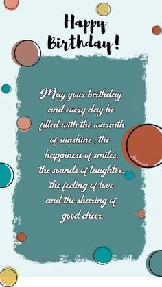 a birthday card with an image of circles and the words happy birthday