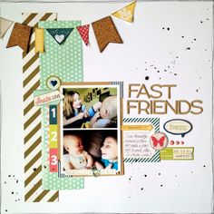 a scrapbook page with some pictures on it