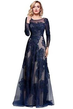 Premium Quality SPECIAL OCCASION Formal SHEER Embroidery Floral Long Evening Gown prom dress, Womens Dresses Mother Of The Bride Dresses Long, Back Embroidery, Lace Evening Dress, Evening Dresses Online, Tulle Evening Dress, Mother Of Groom Dresses, Mob Dresses, Floral Gown, Long Evening Gowns