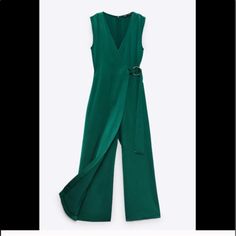 New With Tags Elegant Sleeveless Green Pantsuit, Zara Green V-neck Jumpsuits And Rompers, Pink Playsuit, Wrap Jumpsuit, Zara Jumpsuit, Sequin Rompers, Ruffle Jumpsuit, Lace Trim Shorts, Cropped Wide Leg Jeans