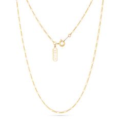 We love a dainty little chain that looks great on its own or layered up. This Figaro style chain provides a pretty little pop of delicate gold to enhance any outfit. Gold fill chain and clasp Chain measures 16" Perfect layering chain Handmade in Seattle, WA Delicate Figaro Link Necklace, Dainty Figaro Chain Layered Necklace As Gift, Delicate Figaro Link Chain Necklace, Delicate Gold Chain Necklace With Figaro Chain, Delicate Gold Figaro Chain Necklace, Dainty Figaro Chain Necklace, Dainty Yellow Gold Chain Link Charm Necklace, Gold Plated Figaro Chain Layered Necklace As Gift, Dainty Layered Necklace With Figaro Chain