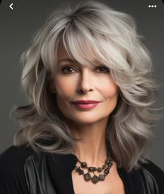 Vintage Style Haircut, Longer Grey Hairstyles, Hair Styles For Medium Length Layered Hair, Long Hairstyles With Short Layers, Women's Layered Hairstyles, Medium Haircuts For Women Fine Hair, Long Layed Hairstyles, Med Length Grey Hairstyles, How To Grow Out Short Layers