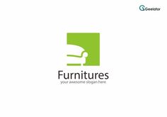 furniture logo design with green color