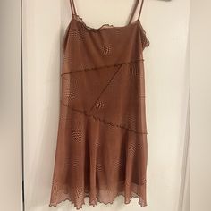 Urban Outfitters Brown Pattern Dress, Xs Never Worn Y2k Mini Dress For Vacation, Casual Mini Dress By Urban Outfitters, Spring Brown Mini Dress From Urban Outfitters, Urban Outfitters Brown Summer Dress, Brown Pattern, Xs Dresses, Urban Dresses, Urban Outfitters Dress, Pattern Dress