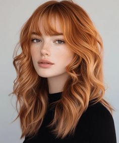 Ginger Spice Balayage, Blonde Balayage Copper, Balayage Copper Blonde, Copper Hair On Pale Skin, Red Hair Medium Length, Copper And Blonde, Balayage Copper, Copper Blonde Balayage, 4 Braids Hairstyle