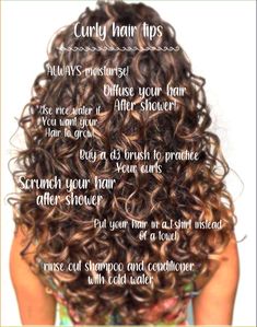 Some tips for curly hair! hope it helps🧚🏻‍♀️ #curls #curlyhair #curly #hair #tips #curlyhairtips Tips For Curly Hair, Healthy Curly Hair, Curly Hair Care Routine, Caramel Highlights, Curly Hair Styles Easy, Haircuts For Curly Hair, Hairdos For Curly Hair, Hair Help, Wavy Curly Hair