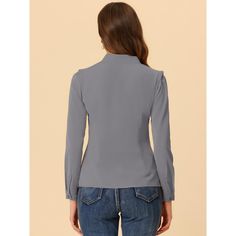 This shirt is elegant and charming for workwear or a day-to-night look, with a cut-out v-neck and unique shoulder details. No-see-through chiffon fabric and stylish v-neck make it a perfect choice for work, office, and daily wear. Pair this work office shirt with a pencil skirt, work pants, or casual jeans. The return of a classic, this button-up shirt is cut from in a chiffon sateen in an always flattering fit-and-flare silhouette. Model Body Size: Height: 5'9", Chest: 33 inches, Waist: 24 inch Fitted V-neck Blouse For Office, Chic Notched Neckline Tops For Office, Chic Office Tops With Notched Neckline, Fitted V-neck Blouse For Semi-formal Occasions, Fitted V-neck Semi-formal Blouse, Semi-formal Fitted V-neck Blouse, Fitted V-neck Office Lady Blouse, Fitted V-neck Office Blouse, Collared Blouse For Work In Solid Color