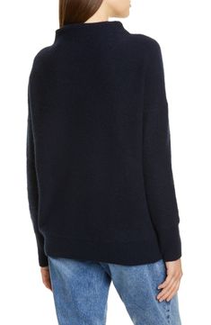 The softest cashmere is also structured enough to form a seamless funnel neck atop this super-cozy sweater styled with dropped shoulders and wide ribbed bands. Style Name:Vince Boiled Cashmere Funnel Neck Pullover. Style Number: 6122473. Casual Cashmere Sweater With Funnel Neck, Crew Neck Cashmere Turtleneck For Layering, Cashmere Crew Neck Turtleneck For Layering, Cashmere Funnel Neck Sweater For Layering, Fall Cashmere Polo Sweater With Funnel Neck, Fall Cashmere Funnel Neck Polo Sweater, Cashmere Funnel Neck Polo Sweater, Funnel Neck Wool Sweater In Soft Knit, Cashmere Soft Knit Funnel Neck Turtleneck