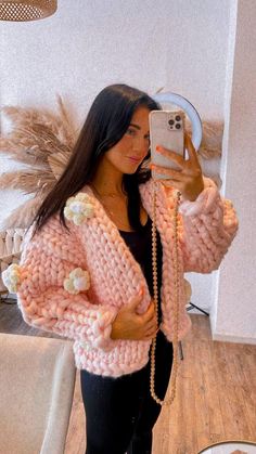 Hello, if you would like to knit this wonderful cardigan yourself, you can find the pattern on my page, I will be happy to help you. Now is the perfect time to elevate your style and wrap yourself in warmth! The Chunky Cardigan is a hand-knitted wonder that will keep you cozy on chilly days while adding a touch of elegance to your look. Features: 🌟 Stylish and Warm: This knitted jacket is crafted with thick wool that's both stylish and heat-retaining. It will keep you warm during cold days and elevate your fashion game year-round. 🧶 Handcrafted Elegance: Meticulously and attentively hand-knitted, this cardigan showcases the pinnacle of quality craftsmanship. Every detail is crafted with special care. 🌈 Color Options: The product is sent in the same colors as seen in the images, ensuring Trendy Handmade Knit Cardigan, Handmade Cozy Knit Sweater Coat, Trendy Handmade Cardigan For Winter, Handmade Trendy Cardigan For Winter, Handmade Trendy Winter Cardigan, Cozy Handmade Acrylic Cardigan, Handmade Acrylic Cozy Cardigan, Cozy Handmade Pink Cardigan, Hand Knit Cardigan