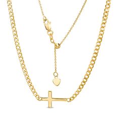 This choker necklace fashioned in 14K gold features a polished sideways cross design centered along a 12.0-inch curb chain, with a 5.0-inch extender, that secures with a lobster claw clasp. Cross Design, Chain Choker Necklace, Gowns Of Elegance, Cross Designs, Chain Choker, Curb Chain, Necklace Designs, Diamond Pendant, Lobster Claw