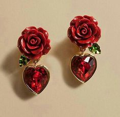 Red Rose Jewelry, Gold Market, Gold Ingot, Anting Manik, Red Jewel, Valentines Earrings, Gold Rate, Magical Jewelry, Gold Bullion